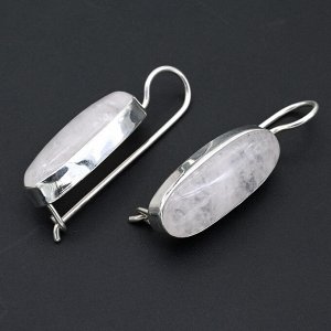 Серьги розовый кварц 11*25мм