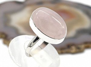 Кольцо розовый кварц 14*19мм., размер-18,5