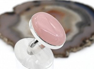 Кольцо розовый кварц 18*26мм., размер-20,5