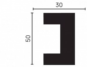 Молдинг DD613 Decor-Dizayn из дюрополимера "ГРАНИ" 50*30мм 2м 1/18