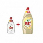 $ -&gt; FAIRY Средство для мытья посуды Нежные руки Ромашка и витамин Е 900мл + Pure &amp; Clean 450мл