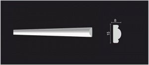Молдинг 130 A Decor-Dizayn из дюрополимера 15*8мм 2м