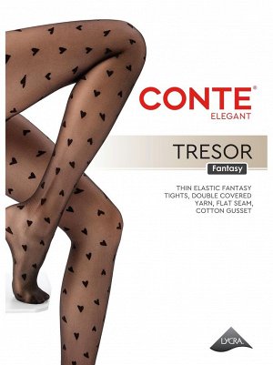 Tresor Колготки женские с рисунком «сердечки» 30 den/10/