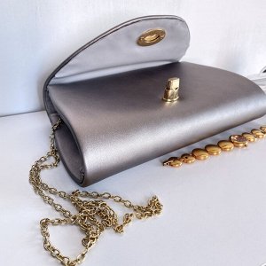 Клатч женский серый экокожа
