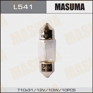 Лампа Masuma Festoon (SV8.5, T10x31), 12В, 10Вт, 1 шт, арт. L541