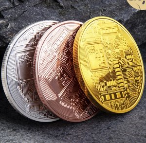 Монета биткоин цвет золото или серебро
