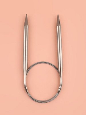 Спицы круговые, для вязания, с металлическим тросом, d=9 мм, 14/80 см