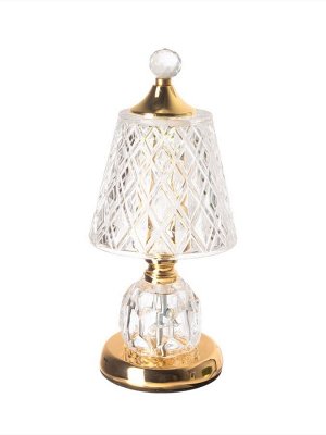 Лампа настольная RISALUX «Элизабет», LED, 10 Вт, ночник 3 Вт, золото, 14x14x33 см