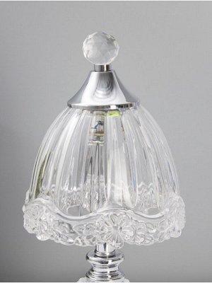 Лампа настольная RISALUX «Переливы», LED, 10 Вт, ночник 3 Вт, хром, 13.5x13.5x33 см