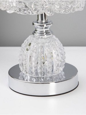 Лампа настольная RISALUX «Переливы», LED, 10 Вт, ночник 3 Вт, хром, 13.5x13.5x33 см