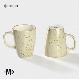 Кружки Magistro Mediterana, набор 2 шт.: 320 мл, фарфор, бежевые