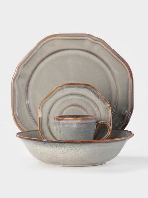 Блюдо сервировочное Magistro Vintage, 31x21.5x2.8 см, фарфор, серое