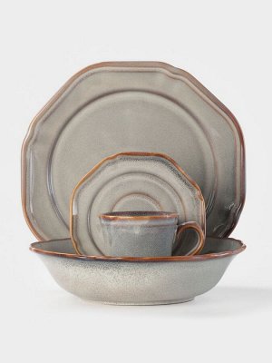 Кофейная пара Magistro Vintage, 110 мл, фарфор, серая