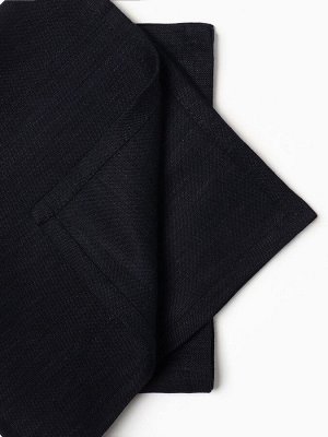 Набор салфеток с декорат. кольцами Этель Dark 40х40 см - 4 шт, 100% лён