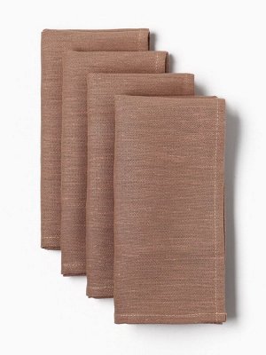 Набор салфеток с декорат. кольцами Этель Sand 40х40 см - 4 шт, 100% лён