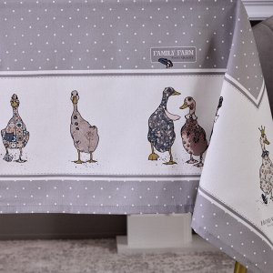 Скатерть FAMILY FARM 140x180 см, 100% хлопок, серый твил с пропиткой, 1 шт.