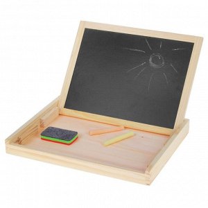 Конструктор магнитный «Цифры» в деревянной коробке + мел, маркер, губка