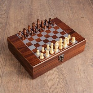 Набор шахмат с лото, бочонок 1.7х1 см, пешка 2 см, ферзь 4.2 см