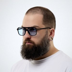 Очки солнцезащитные, uv 375, линза 4.4x5.5 см, ширина 14.7 см, дужка 14.2 см, голубые