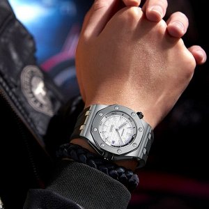 Часы наручные кварцевые мужские, d-4.2 см, длина ремешка l=23 см, водонепроницаемые
