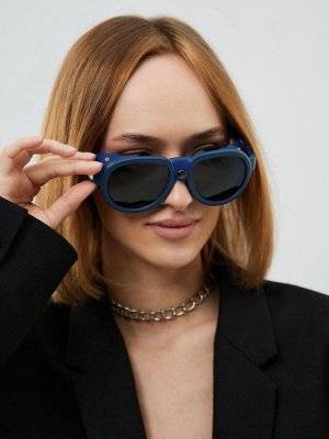 Очки солнцезащитные круглые, uv 400,кожаные шторки, дужка 14.1 см, ширина 12.1 см, линза 5.2x5 см