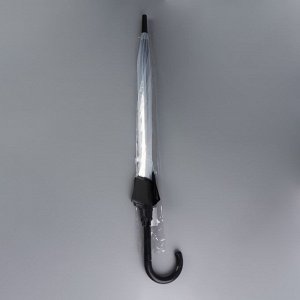Зонт - трость полуавтоматический «Кант», 8 спиц, R=43/60 см, D = 86 см, чёрный, прозрачный