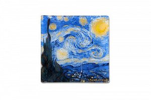Тарелка квадратная Звездная ночь (Ван Гог) Carmani CAR198-7310 13х13 см Стекло