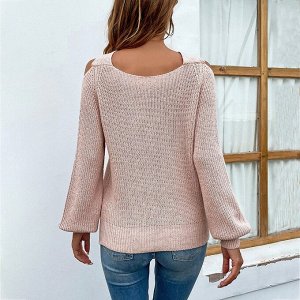 Свитер с открытыми плечами, женский