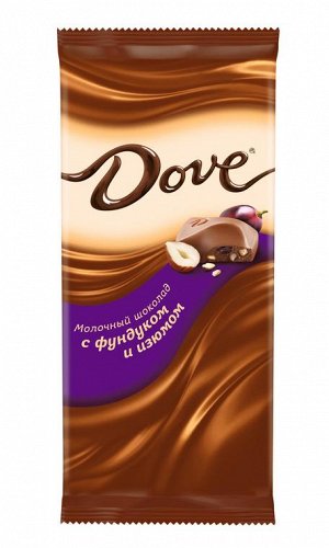 Шоколад Dove молочный шоколад с изюмом и фундуком 90г
