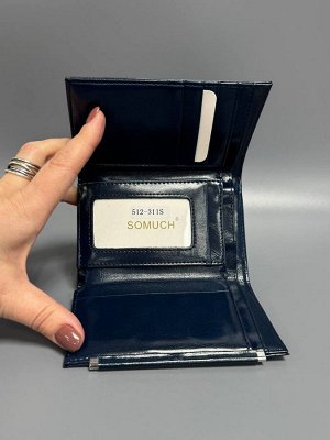 Кошелек женский синий кожаный