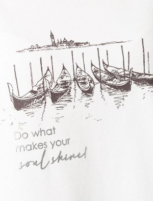 Футболка свободного кроя с авторским принтом белый_soul shine