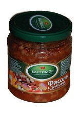 Балтимор Фасоль с грибами 450г ст/б (1/12) в том. соусе