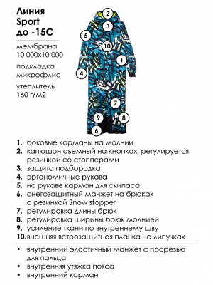 Комбинезон текстильный с полиуретановым покрытием для мальчиков
