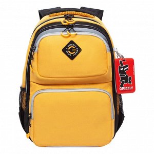 Рюкзак школьный GRIZZLY с карманом для ноутбука 13", анатомической спинкой, для мальчика