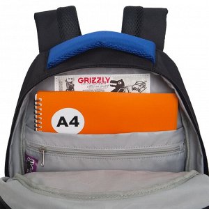 Рюкзак школьный GRIZZLYс карманом для ноутбука 13", анатомической спинкой, для мальчика