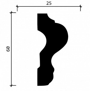 Молдинг DD302 Decor-Dizayn из дюрополимера 60*25мм 2м 1/20