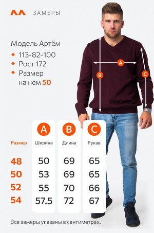 Мужской джемпер с V-вырезом Happyfox