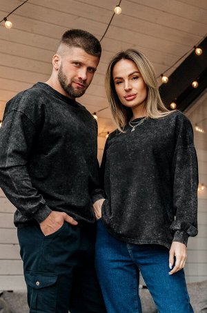 Женский лонгслив оверсайз из футера двухнитки Happyfox
