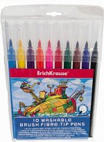 ФЛОМАСТЕРЫ ERICH KRAUSE WASHABLE КИСТОЧКИ 10ЦВ