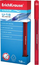 РУЧКА ШАРИКОВАЯ ERICH KRAUSE U-18 ULTRA GLIDE TECHNOLOGY 1.0ММ КРАСНАЯ