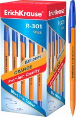РУЧКА ШАРИКОВАЯ ERICH KRAUSE R-301 ORANGE 0.7ММ СИНЯЯ