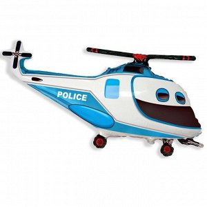 901753 Шар-фигура, фольга, "Вертолет  полицейский" (FМ), 38"/96 см