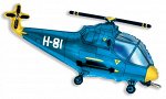 902667A Шар-фигура/ мини фольга, &quot;Вертолет синий&quot; (FM), 17&quot;/43 см