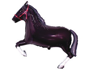 902625N Шар-фигура/ мини фольга, "Лошадь черная" (FM), 14"/36 см