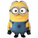 902732 Шар-фигура/ мини фольга, &quot;Миньон Дейв/Minion Dave&quot; (FM), 14&quot;/36 см
