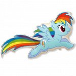 902739 Шар-фигура/ мини фольга, &quot;Пони Радуга/MLP Rainbow Dash&quot; (FM), 14&quot;/36 см
