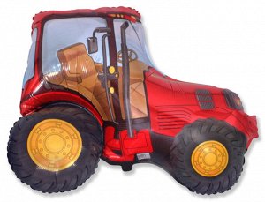 902681R Шар-фигура/ мини фольга, "Трактор красный" (FM), 14"/36 см