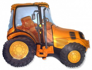902681 Шар-фигура/ мини фольга, "Трактор оранжевый" (FM), 14"/36 см