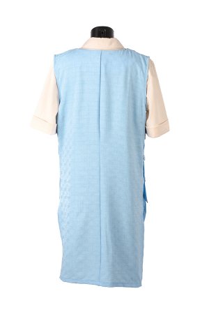 Женское платье миди голубое 7149 размер 50