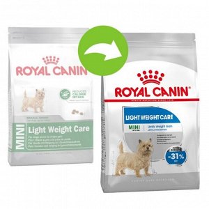 Royal Canin MINI LIGHT WEIGHT CARE (МИНИ ЛАЙТ ВЕЙТ КЭА)Питание для склонных к набору веса и малоактивных собак в возрасте от 10 месяцев до